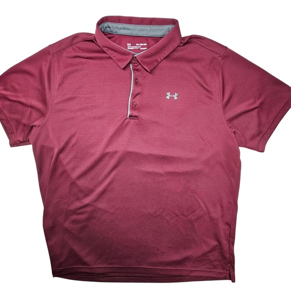 Under Armour Other - Under Armour Mens 3XL Maroon HeatGear Polo Shirt Loose Fit 1290140 Burgundy
